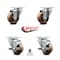 Service Caster 3 Inch High Temp Phenolic Wheel Swivel Top Plate Caster Set with 2 Brakes SCC SCC-20S314-PHRHT-2-TLB-2 - alternate 6